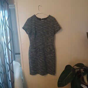 LOFT women's blue and black tweed dress Size 12